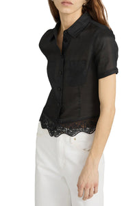 The Embroidered Seaside Shirt in Black
