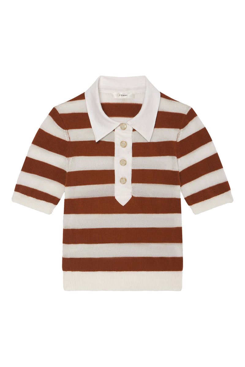 The Bold Stripe Polo in Chestnut Multi