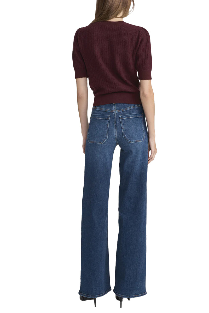 The Chain Pointelle Sweater in Cabernet