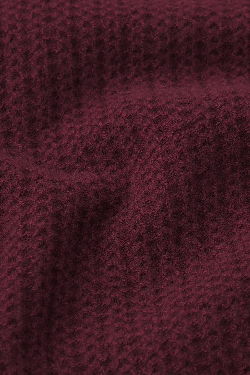 The Chain Pointelle Sweater in Cabernet