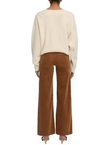 Le Slim Palazzo Modernist Pocket Corduroy in Maple Brown