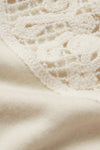 The Lace Gathered Sweater in Cream