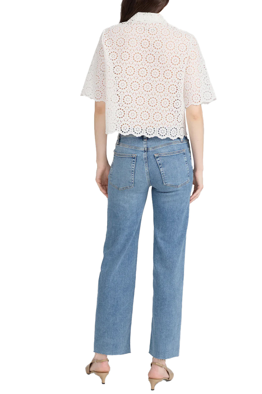 The Petal Eyelet Shirt in White