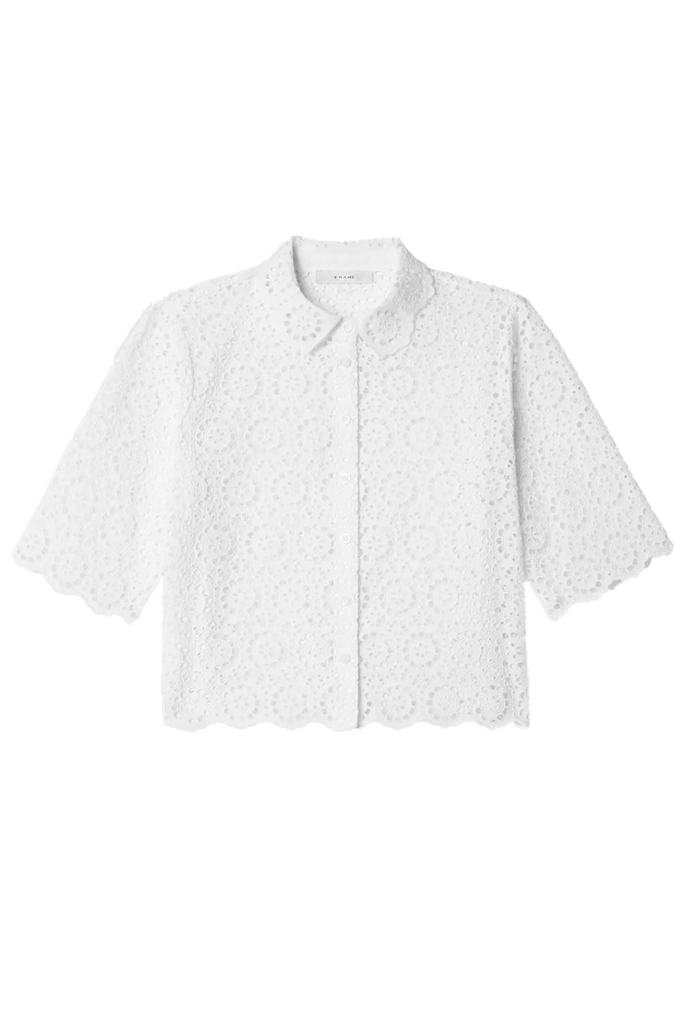 The Petal Eyelet Shirt in White