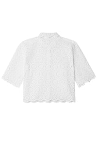 The Petal Eyelet Shirt in White