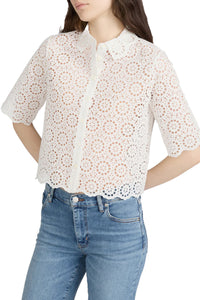 The Petal Eyelet Shirt in White