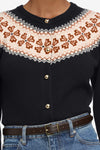 The Cashmere Fair Isle Cardi in Navy