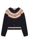 The Cashmere Fair Isle Cardi in Navy