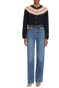 The Cashmere Fair Isle Cardi in Navy