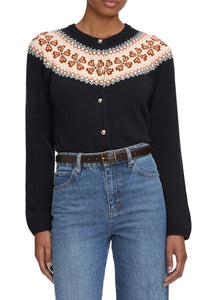 The Cashmere Fair Isle Cardi in Navy