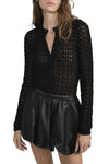 The Open Knit Cardi in Black