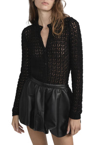 The Open Knit Cardi in Black