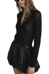The Open Knit Cardi in Black