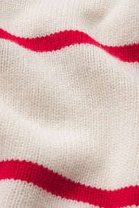 The Rolled Hem Sweater in Cream Stripe