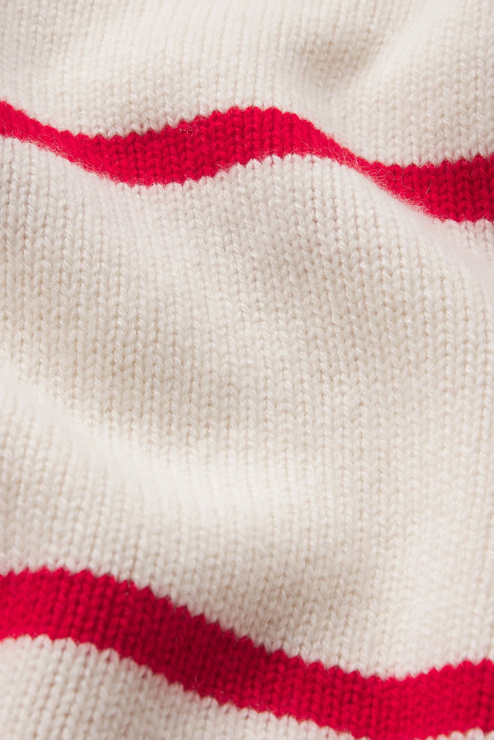 The Rolled Hem Sweater in Cream Stripe