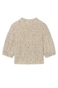 The Confetti Short Sleeve Sweater in Cream
