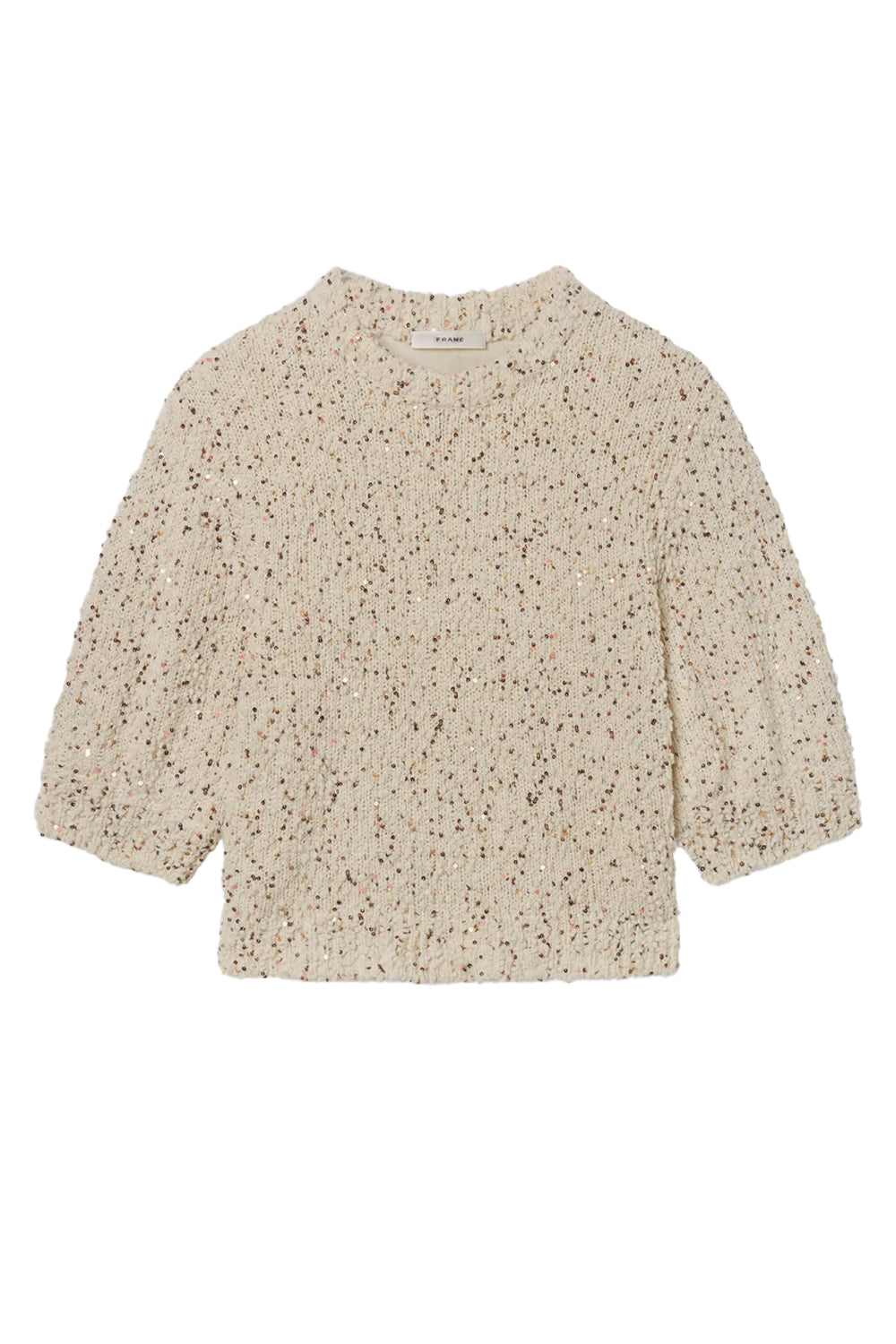 The Confetti Short Sleeve Sweater in Cream
