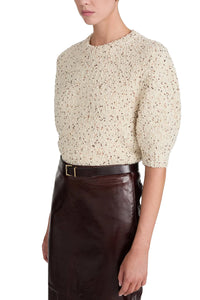 The Confetti Short Sleeve Sweater in Cream
