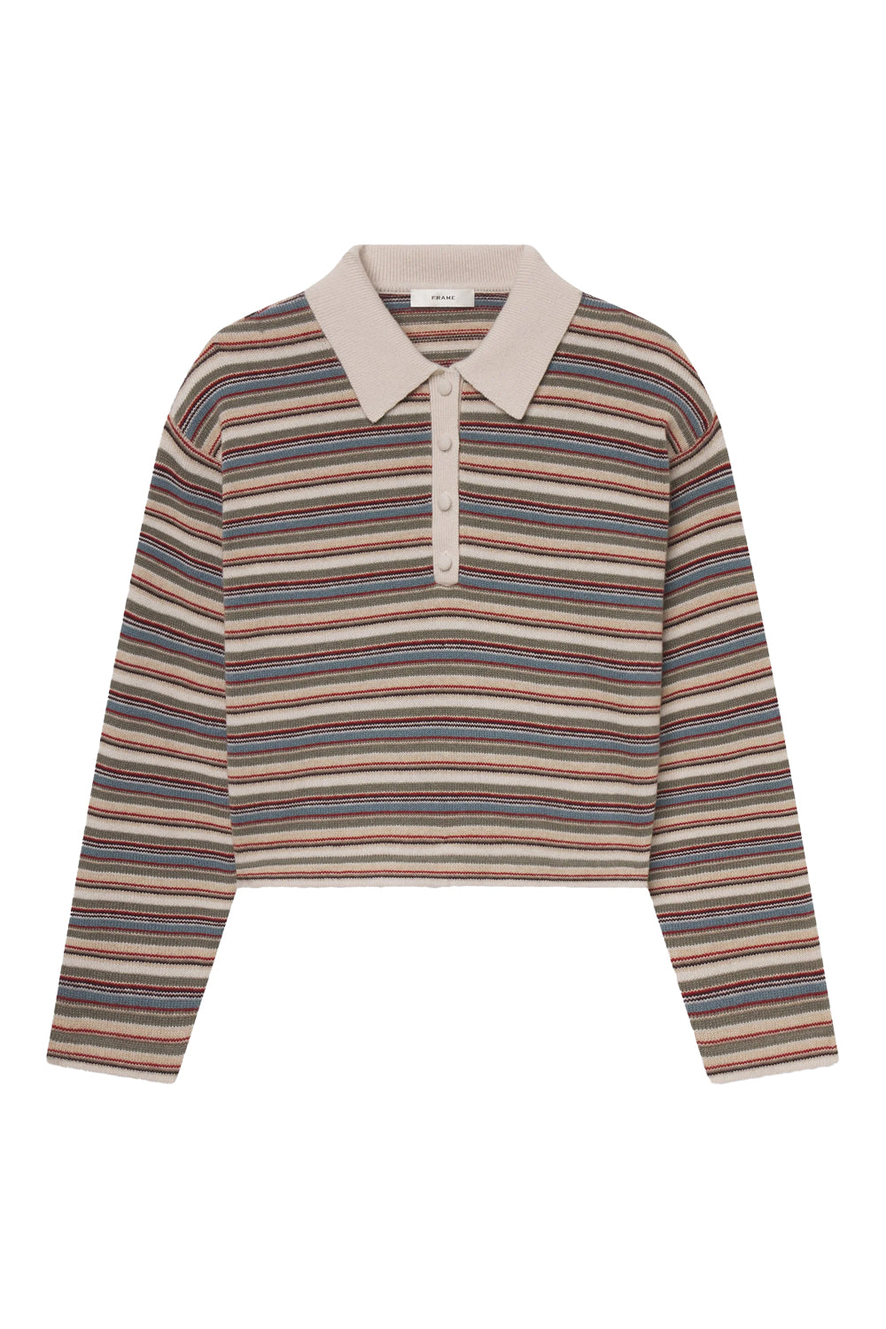 The Quad Polo is Sky Blue Multi Stripe