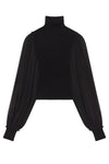 The Sheer Sleeve Top in Black