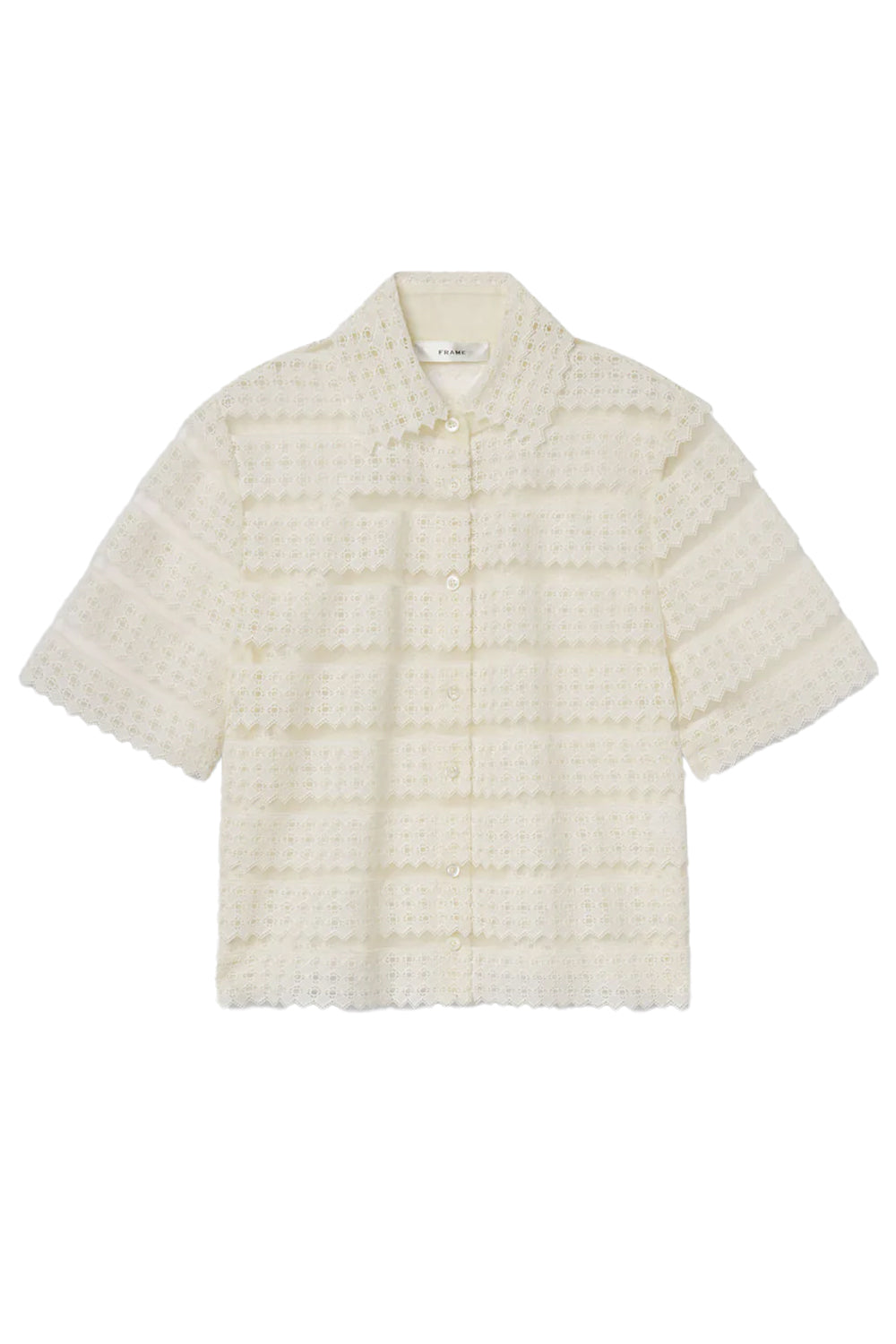 The Lattice Crochet Blouse in Cream