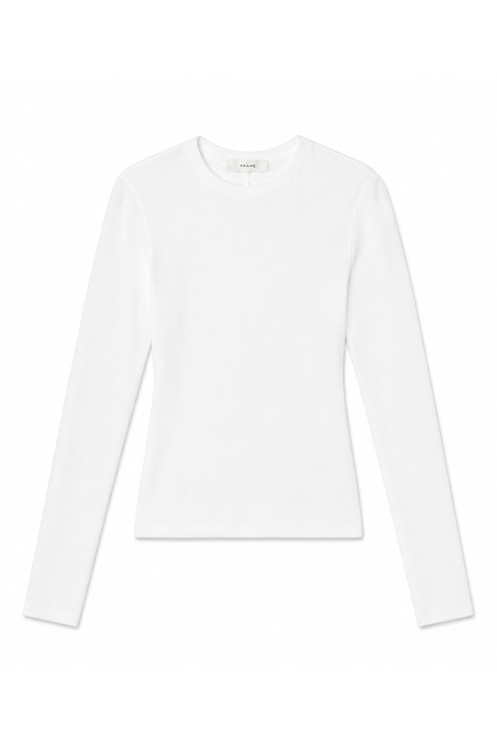 The Long Sleeve Rib Crew in White