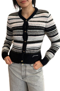 Soft Wool Stripe Cardigan