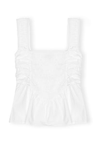 Cotton Poplin Smock Strap Top