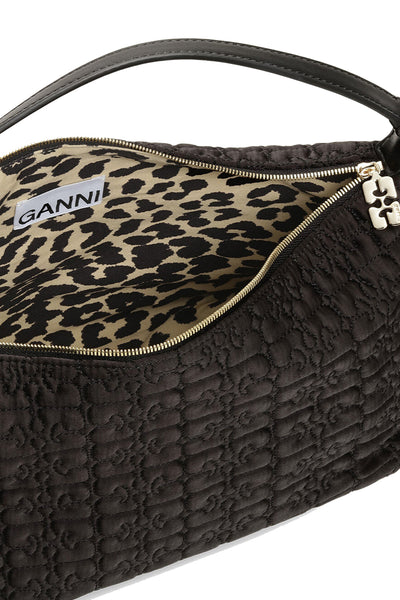 Medium Butterfly Pouch Satin Bag in Black