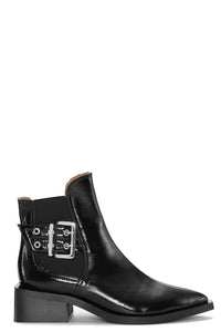 Black Chunky Buckle Chelsea Boot