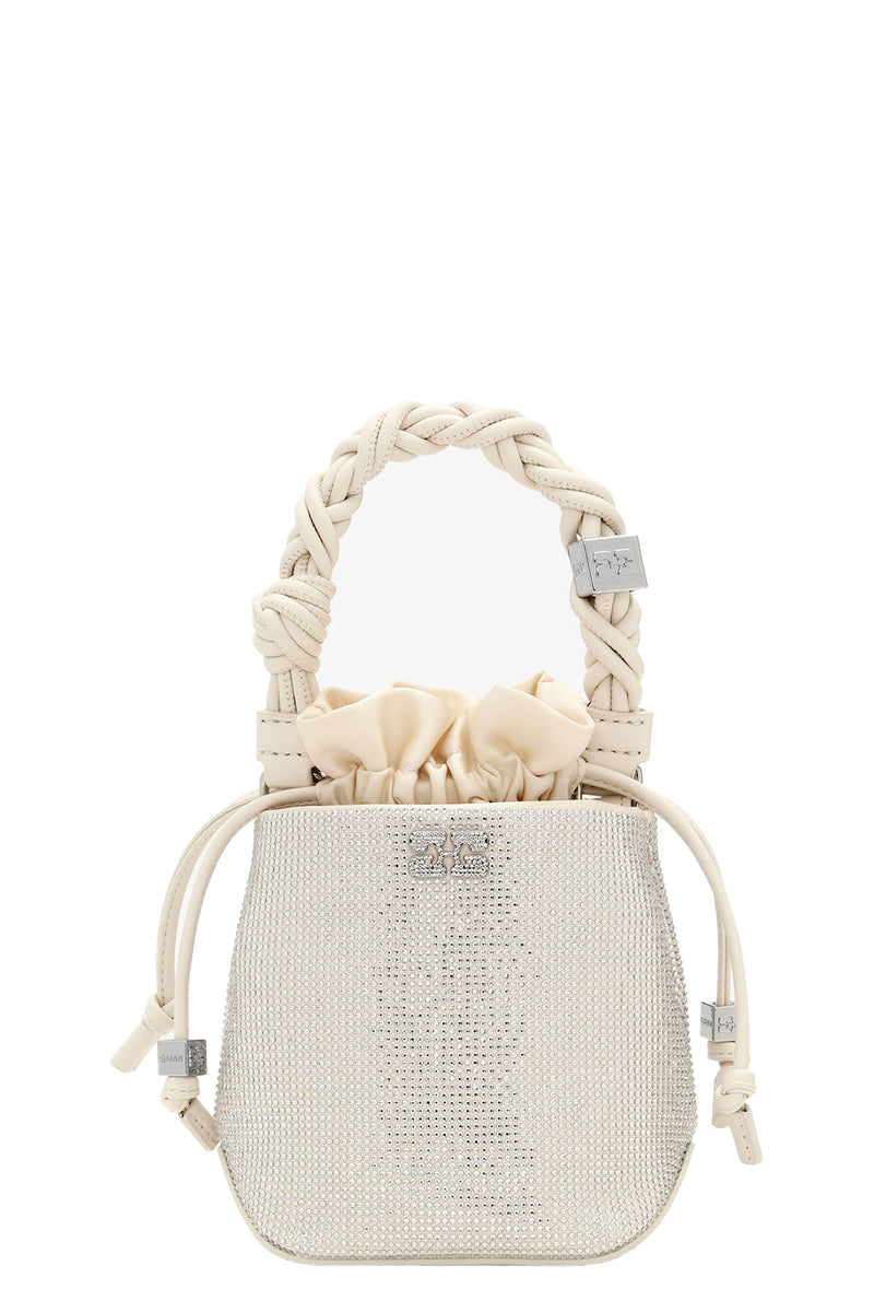 Mini GANNI Bou Bucket Bag in Egret