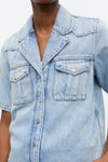 Light Blue Denim Shirt in Light Stone Blue
