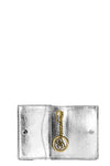 Silver Metallic GANNI Bou Flap Card Holder