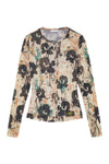 Printed Marl Mesh Long Sleeve Top in Afterglow