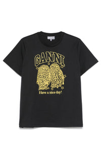 Basic Jersey Owls Relaxed T-Shirt in Phantom