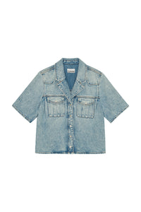 Light Blue Denim Shirt in Light Stone Blue