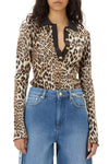 Leopard Knitted Polo Shirt