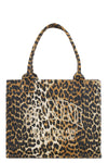 Leopard-Print Canvas Tote Bag