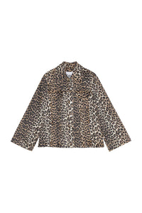 Leopard Printed Denim Jacket