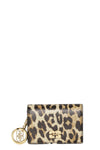 Printed GANNI Bou Flap Card Holder in Leopard