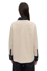 Single Piquet Jersey Polo in Egret