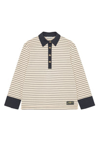 Single Piquet Jersey Polo in Egret