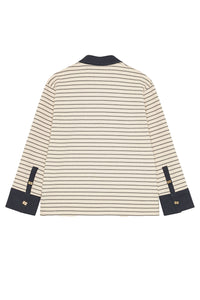 Single Piquet Jersey Polo in Egret