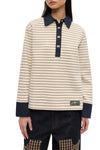 Single Piquet Jersey Polo in Egret
