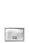 Silver Metallic GANNI Bou Flap Card Holder