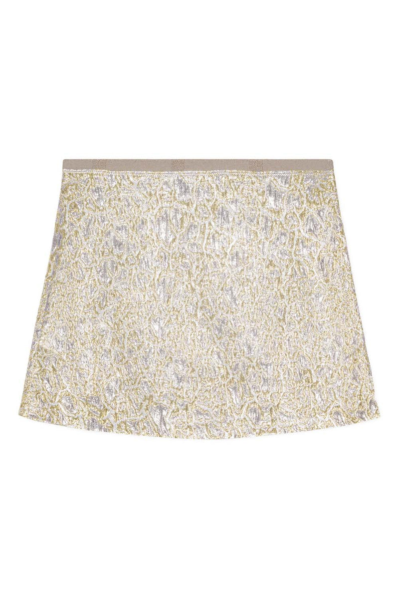 Gold and Silver Metallic Elasticated Mini Skirt