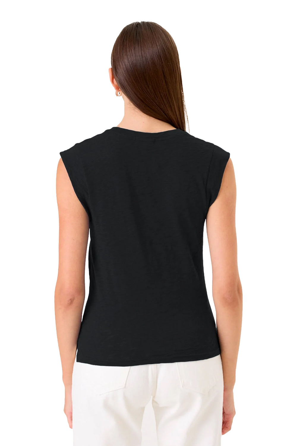 Signature Slub Cap Sleeve Tee in Black