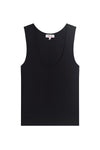 Variegated Rib Crop Tank in Black