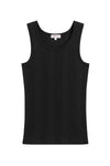 Variegated Rib Tank in Black