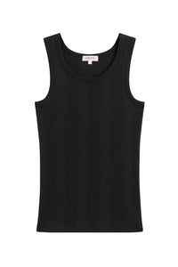 Variegated Rib Tank in Black